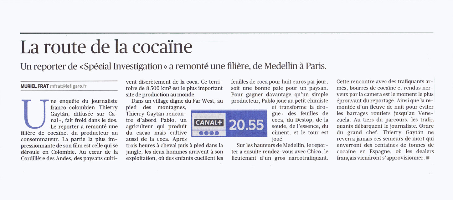 Les filières internationales de la cocaïne